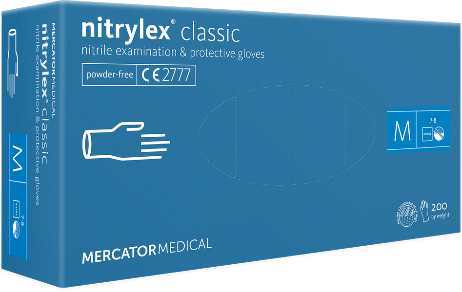 NITRYLEX Classic A200 púdermentes, vizsgálókesztyű