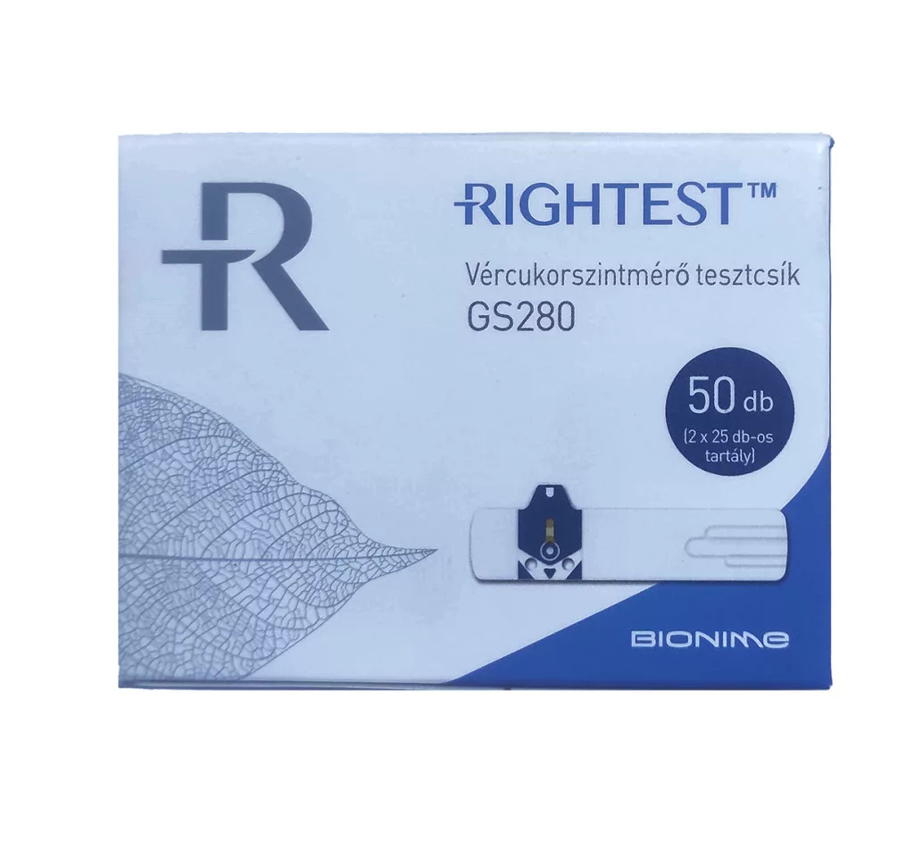 Bionime Righteszt GS280 vércukor tesztcsík 50 db